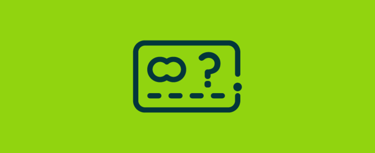 Icon of credit card on a green background